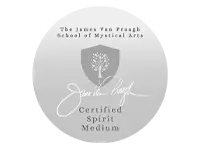 James Van Praagh School of Mystical Arts certified medium badge